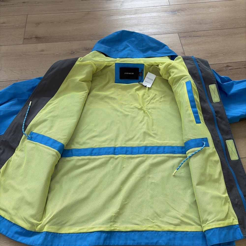 Coach Color Block Functional Men's Size Small Jacket Blue Lightweight Coat $650 - Picture 7 of 11